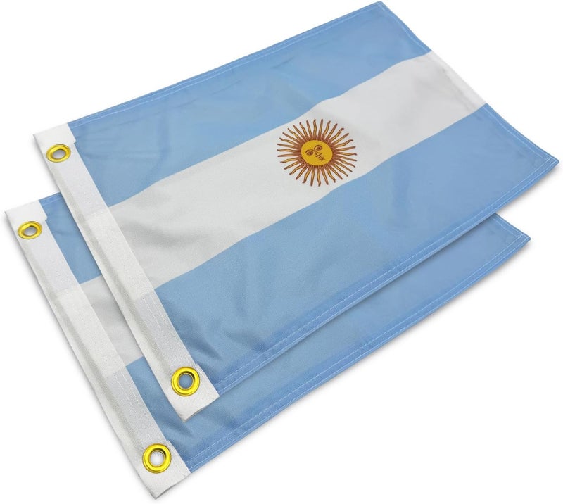 cezelux 2 Pcs 12x18 Inches ATV Flags, Argentina Offroad Flag for Whip Light Pole, Double Side 3-layer Fabric Printing Small Flags for UTV, Attach to Whip Lights Dune Flag suitable for Jeep Off-Road RZR Polaris Truck Boat - Image 1